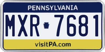 PA license plate MXR7681