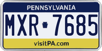 PA license plate MXR7685