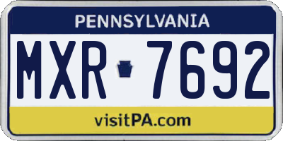 PA license plate MXR7692