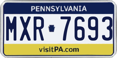 PA license plate MXR7693