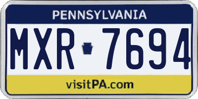 PA license plate MXR7694