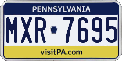 PA license plate MXR7695