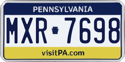PA license plate MXR7698