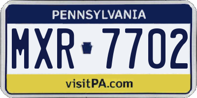 PA license plate MXR7702