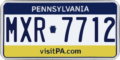 PA license plate MXR7712