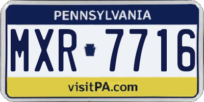 PA license plate MXR7716