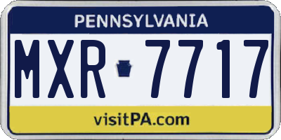 PA license plate MXR7717