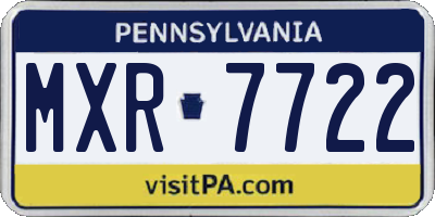 PA license plate MXR7722