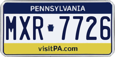 PA license plate MXR7726