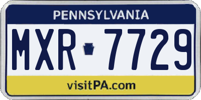 PA license plate MXR7729