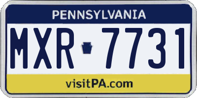PA license plate MXR7731
