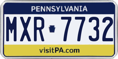 PA license plate MXR7732