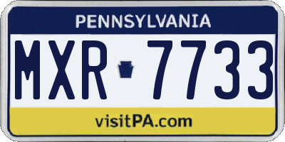PA license plate MXR7733