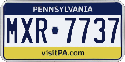 PA license plate MXR7737