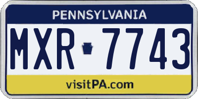 PA license plate MXR7743