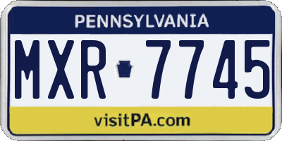 PA license plate MXR7745