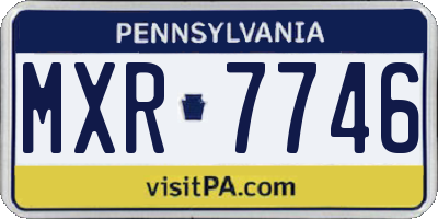 PA license plate MXR7746
