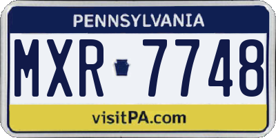 PA license plate MXR7748