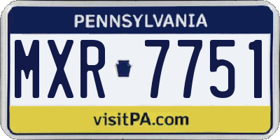 PA license plate MXR7751