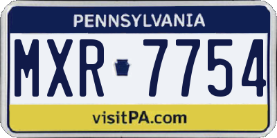 PA license plate MXR7754
