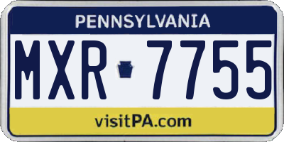 PA license plate MXR7755