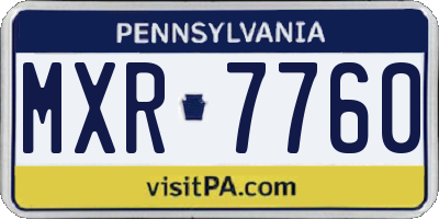 PA license plate MXR7760