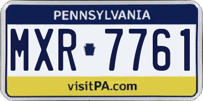 PA license plate MXR7761