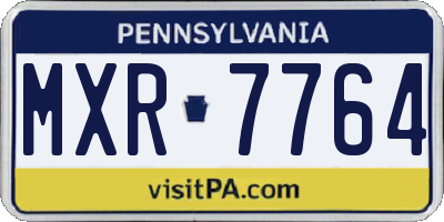 PA license plate MXR7764