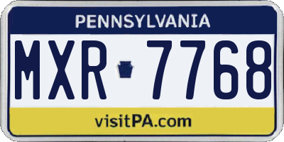 PA license plate MXR7768