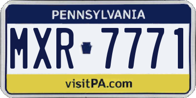 PA license plate MXR7771
