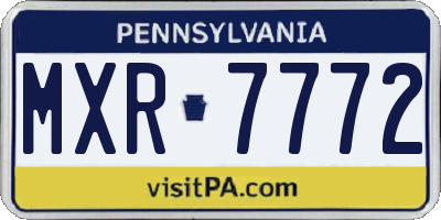 PA license plate MXR7772