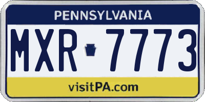 PA license plate MXR7773