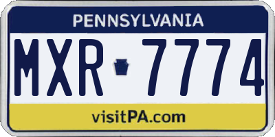 PA license plate MXR7774