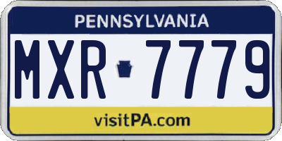 PA license plate MXR7779