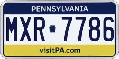 PA license plate MXR7786