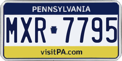 PA license plate MXR7795
