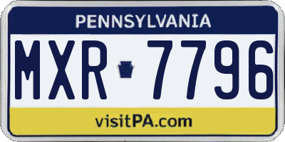 PA license plate MXR7796
