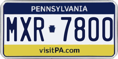 PA license plate MXR7800