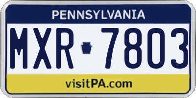 PA license plate MXR7803