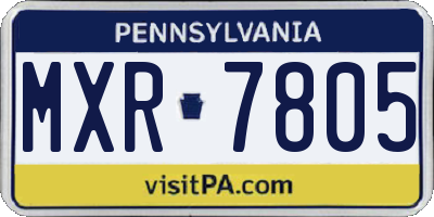 PA license plate MXR7805