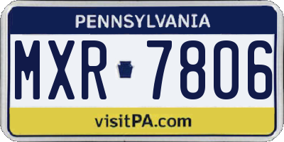 PA license plate MXR7806