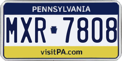 PA license plate MXR7808