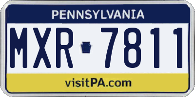 PA license plate MXR7811