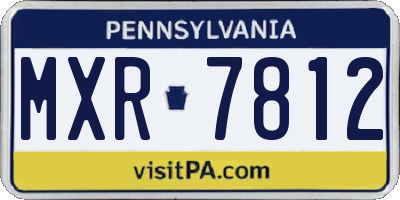 PA license plate MXR7812