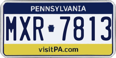 PA license plate MXR7813
