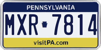 PA license plate MXR7814