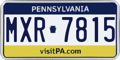 PA license plate MXR7815