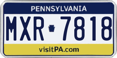 PA license plate MXR7818