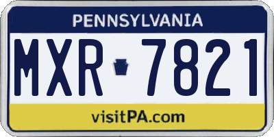 PA license plate MXR7821