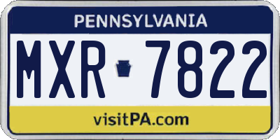 PA license plate MXR7822